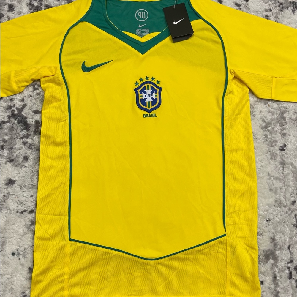 Nike Retro Brazil Soccer Jersey - Yellow and Green